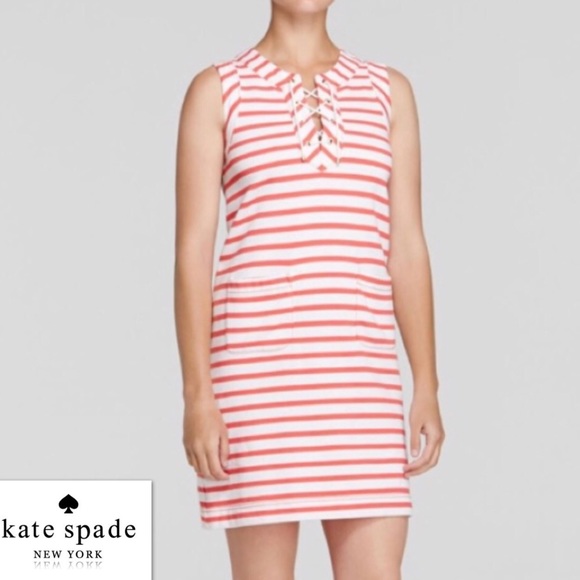 kate spade Dresses & Skirts - Kate Spade Jersey Striped Lace Up Shift Dress